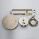 DGA01304 T-shaped concealed installation-two functions-stainless steel shower